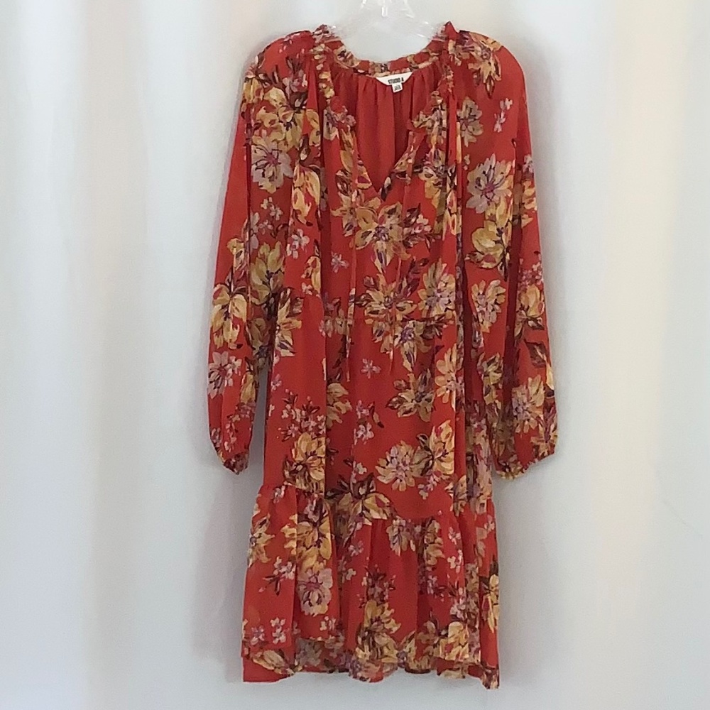Studio A Boho Long Sleeve Floral Dress